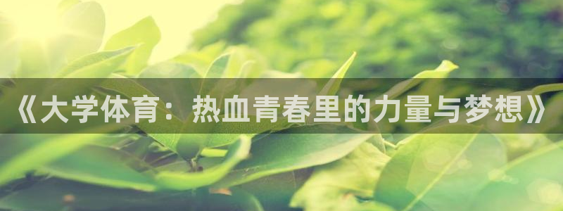 《大学体育：热血青春里的力量与梦想》